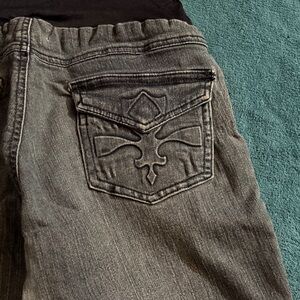 Vintage Bella Vita Dark Blue Maternity Jeans with Embossed Back Pockets